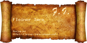 Fleiner Imre névjegykártya