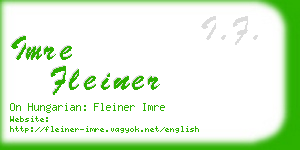 imre fleiner business card